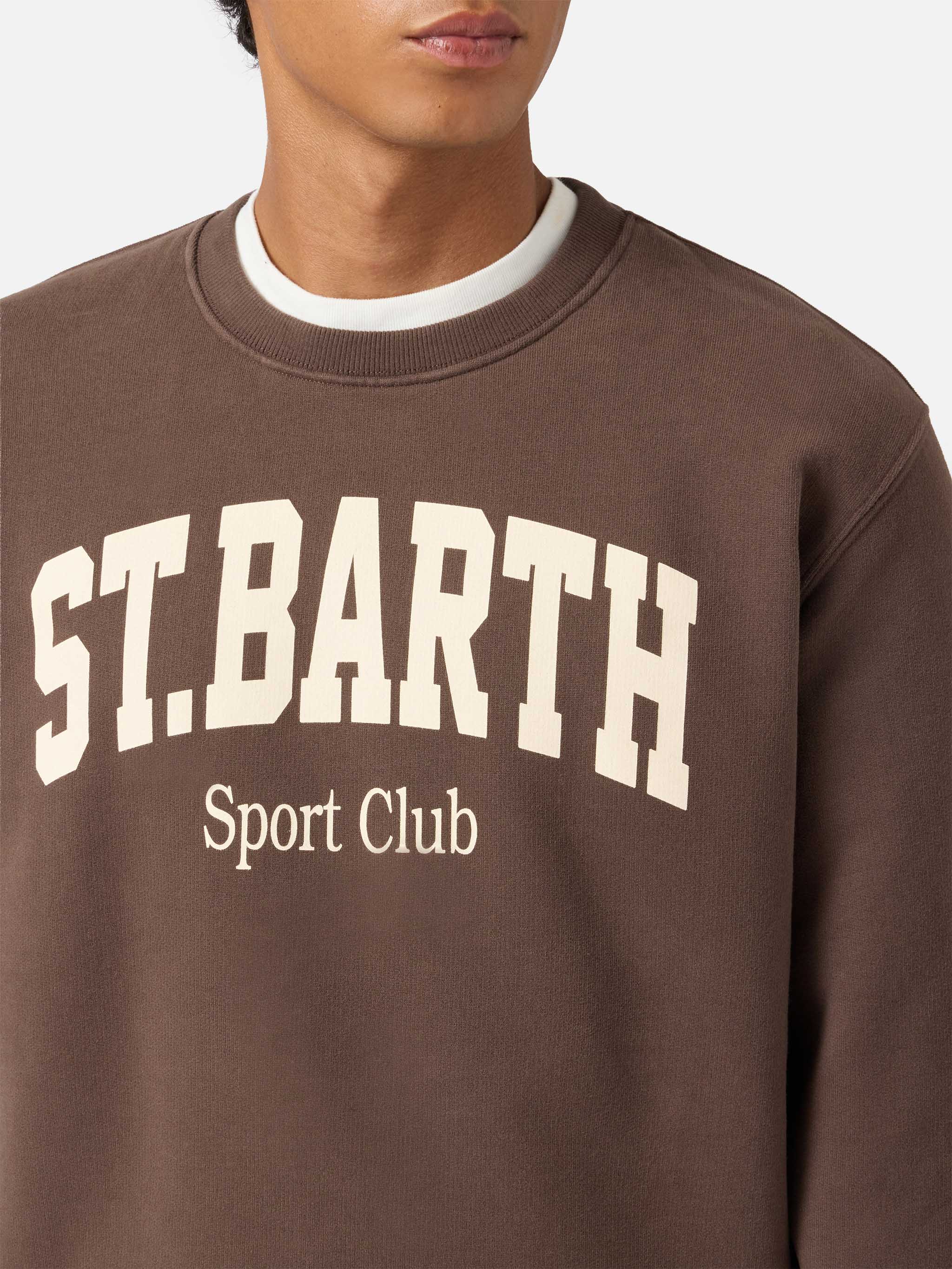 mc2-saint-barth-felpa-soho-in-cotone-marrone-con-stampa-st-barth-sport-club image 2