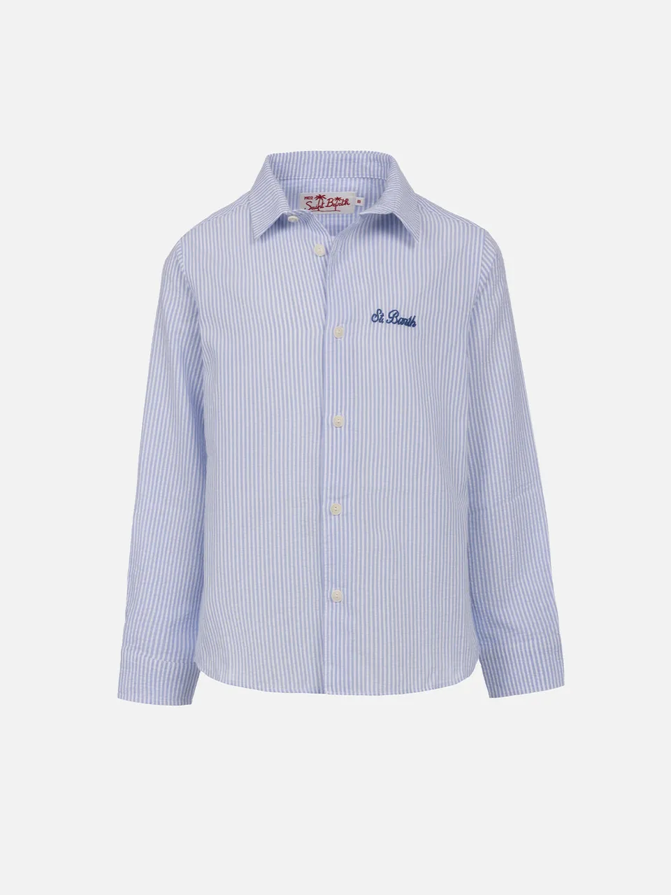 mc2-saint-barth-agnes-camicia-bambino-in-cotone-seersucker-rigato-azzurro image 1