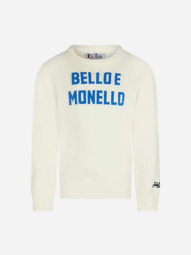 mc2-saint-barth-maglia-da-bambino-girocollo-con-scritta-bello-e-monello-in-coton image 1