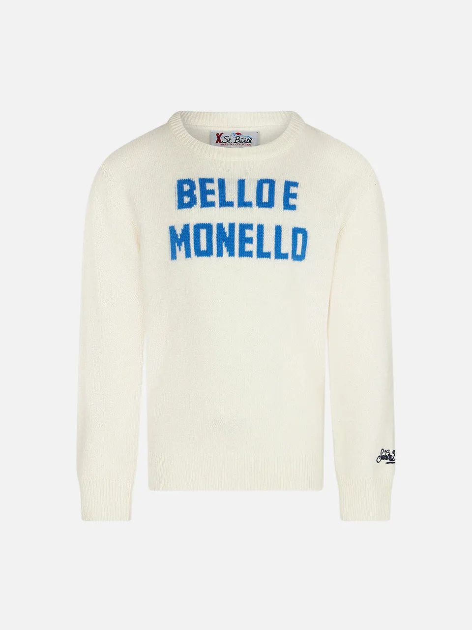 mc2-saint-barth-maglia-da-bambino-girocollo-con-scritta-bello-e-monello-in-coton image 1