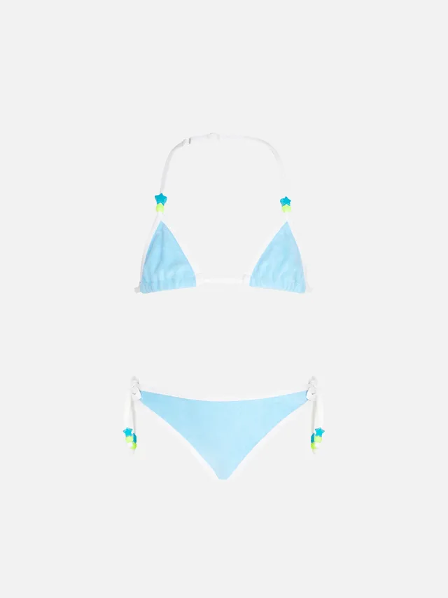 mc2-saint-barth-bikini-bambina-a-triangolo-in-spugna-azzurro-leah image 1