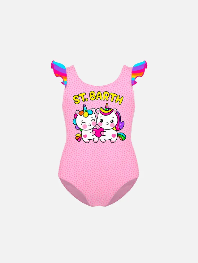 mc2-saint-barth-costume-intero-bambina-rosa-unicorno-con-volant image 1
