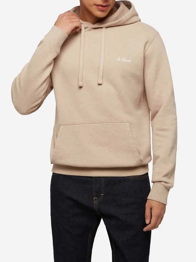 mc2-saint-barth-felpa-con-cappuccio-tribeca-uomo-beige-m-lange-con-ricamo-st-bar image 1