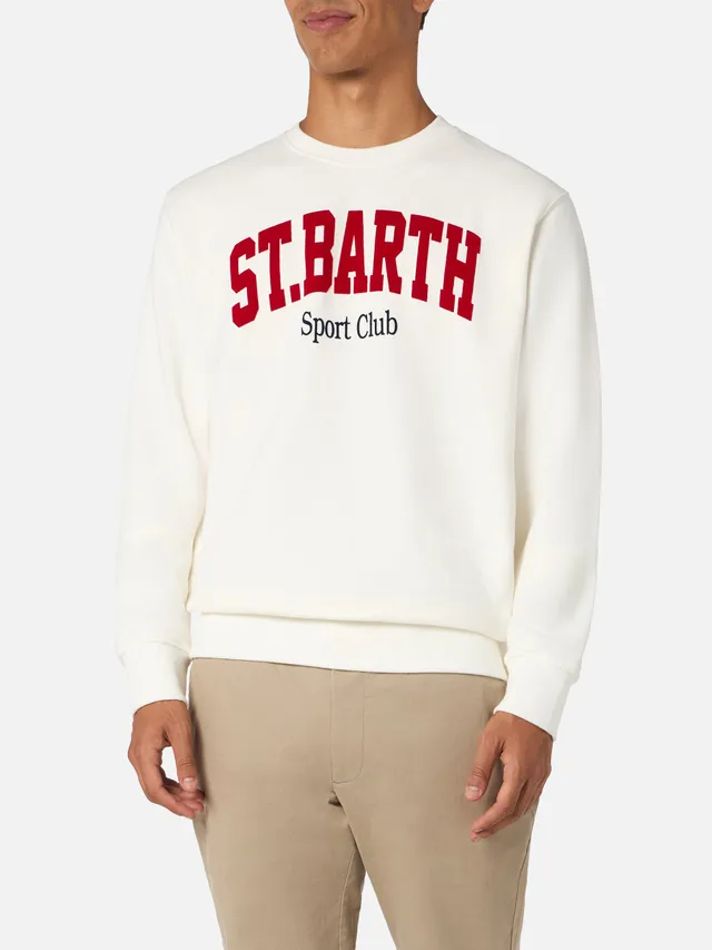mc2-saint-barth-felpa-soho-st-barth-sport-club-bianca-in-cotone image 1