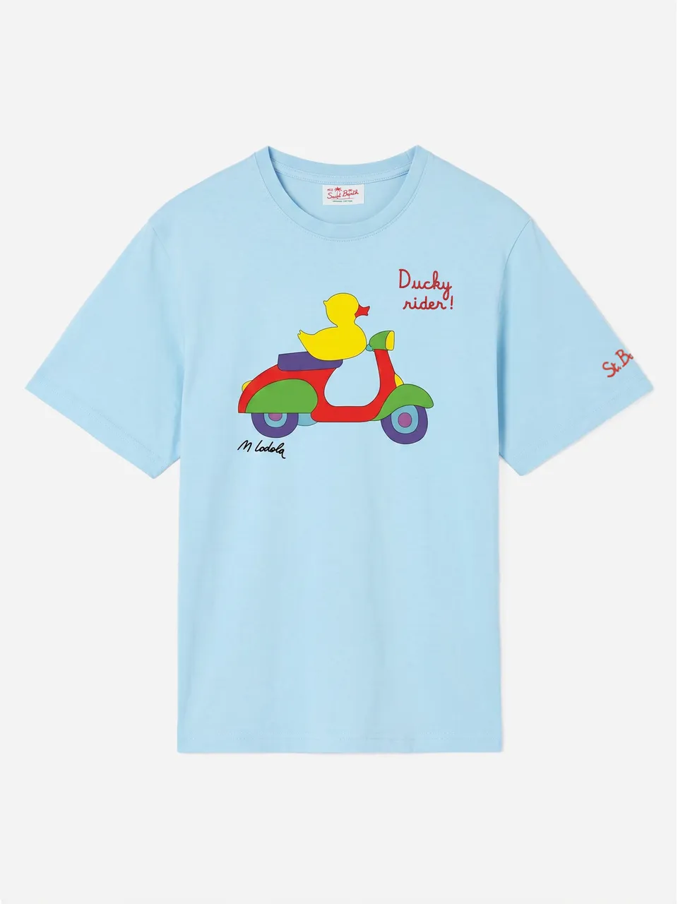 mc2-saint-barth-t-shirt-man-azzurra-ducky-rider-special-edition-uomo image 1