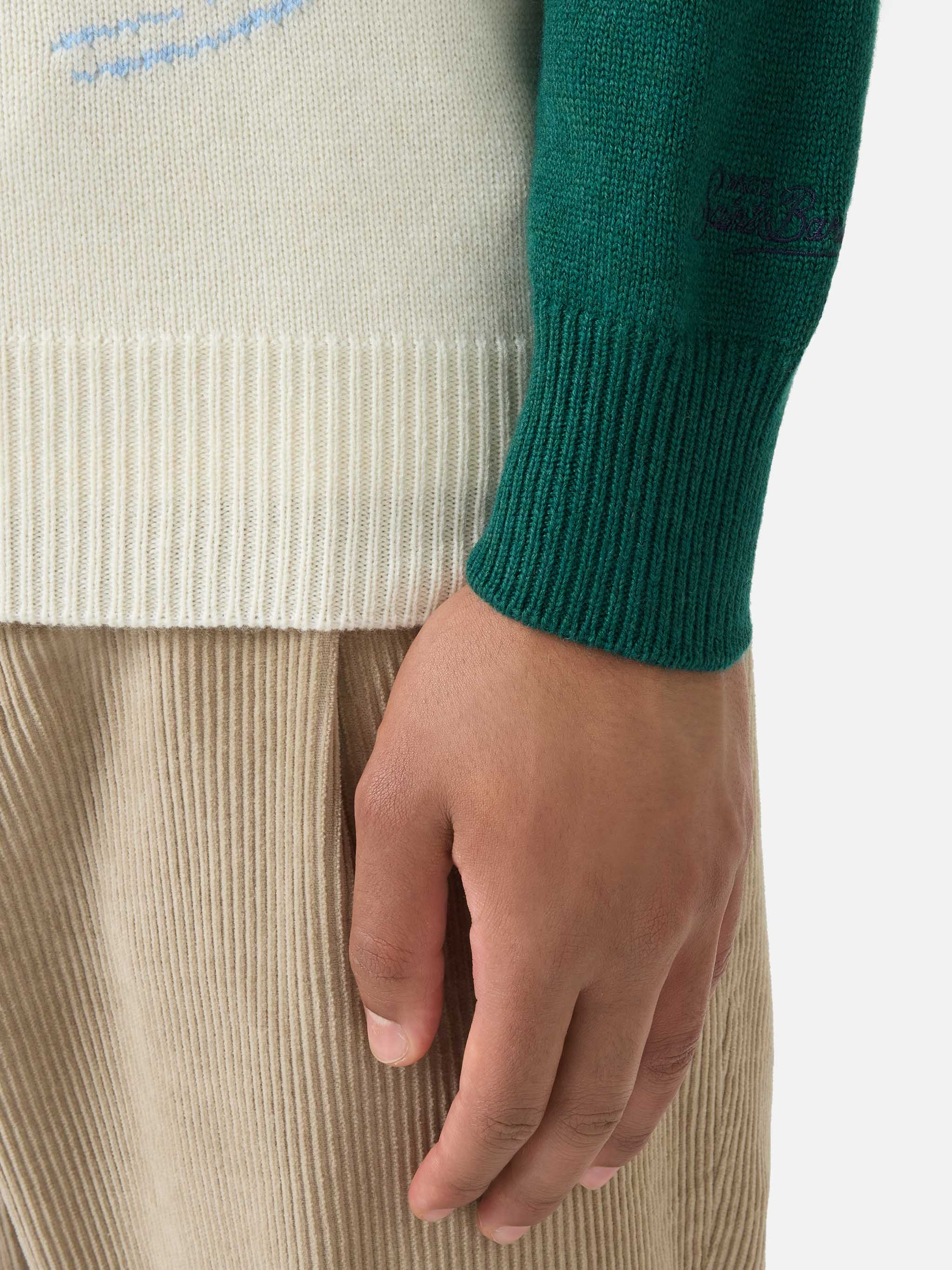 mc2-saint-barth-maglione-heron-uomo-girocollo-jacquard-courchevel-verde image 4