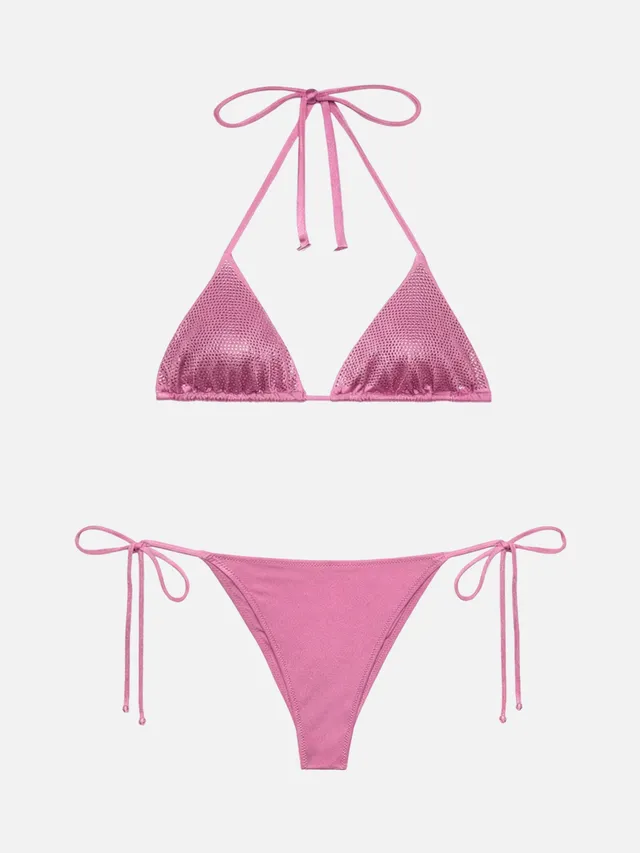 mc2-saint-barth-marielle-bikini-a-triangolo-scorrevole-con-strass-rosa image 1