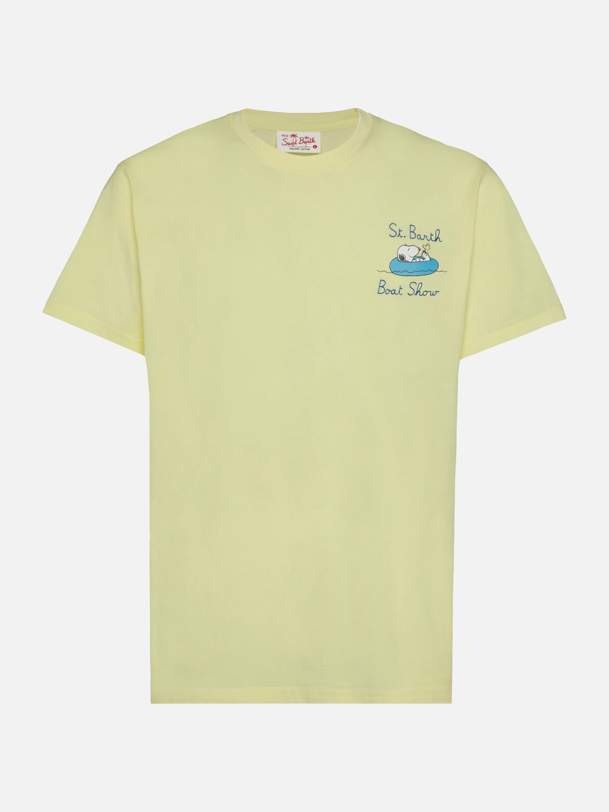 mc2-saint-barth-man-t-shirt-in-cotone-gialla-uomo-stampa-snoopy-peanuts image 4