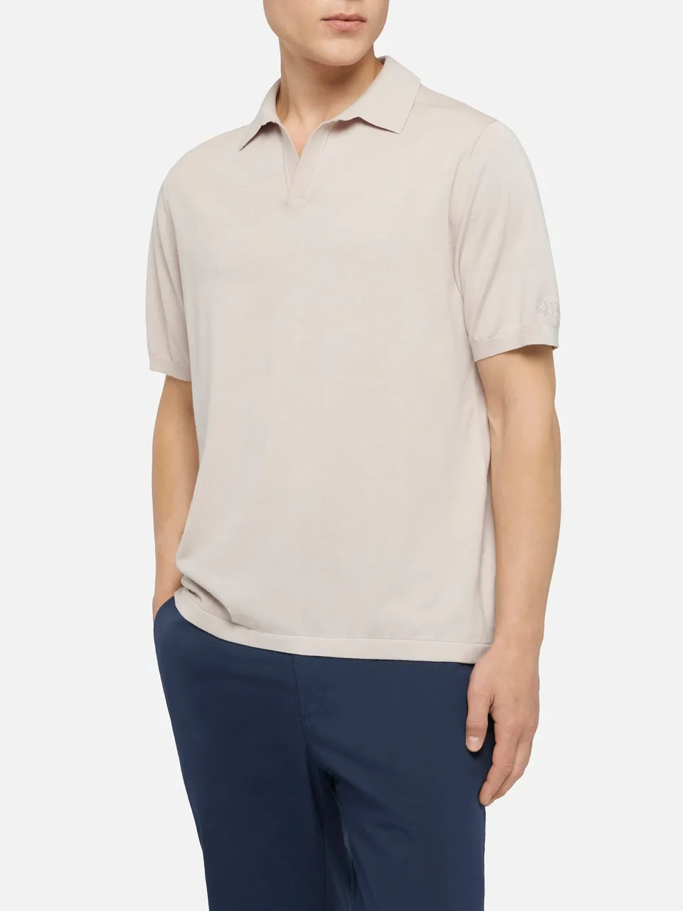 mc2-saint-barth-polo-sloan-in-maglia-high-twisted-grigio-pietra-senza-bottoni-uo image 1