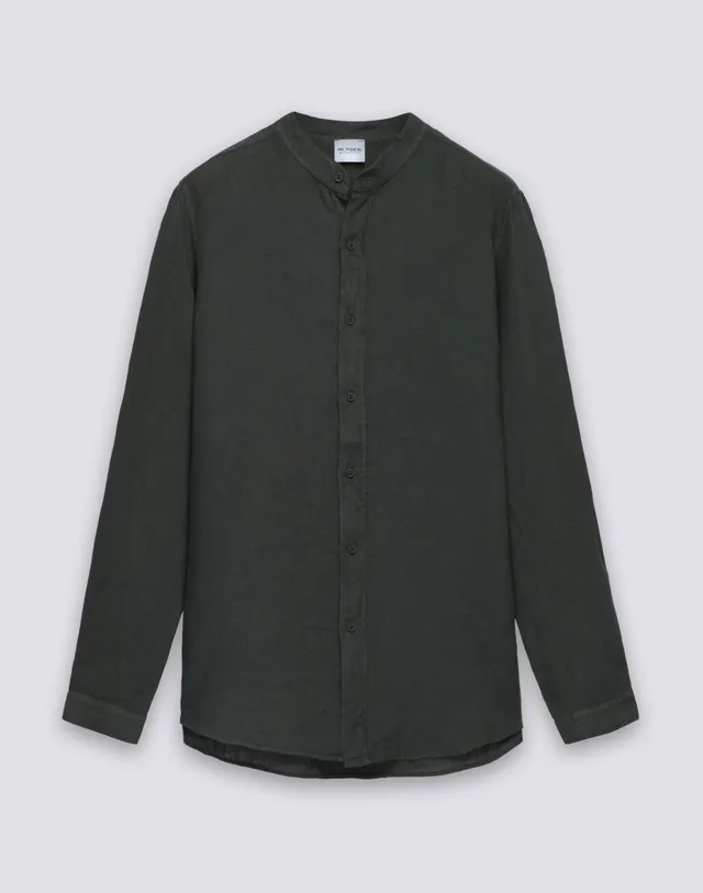 sundek-camicia-uomo-alla-coreana-in-lino-tinto-capo image 1