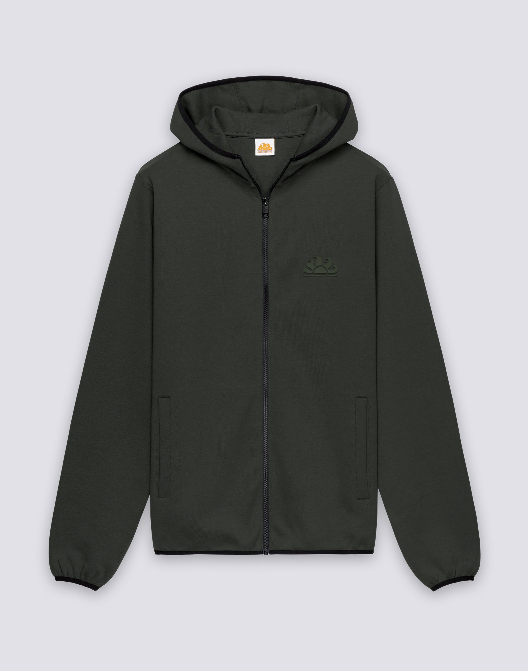 sundek-m416jhil400-felpa-uomo-con-cappuccio-full-zip-in-cotone-interlock-ricicla image 1