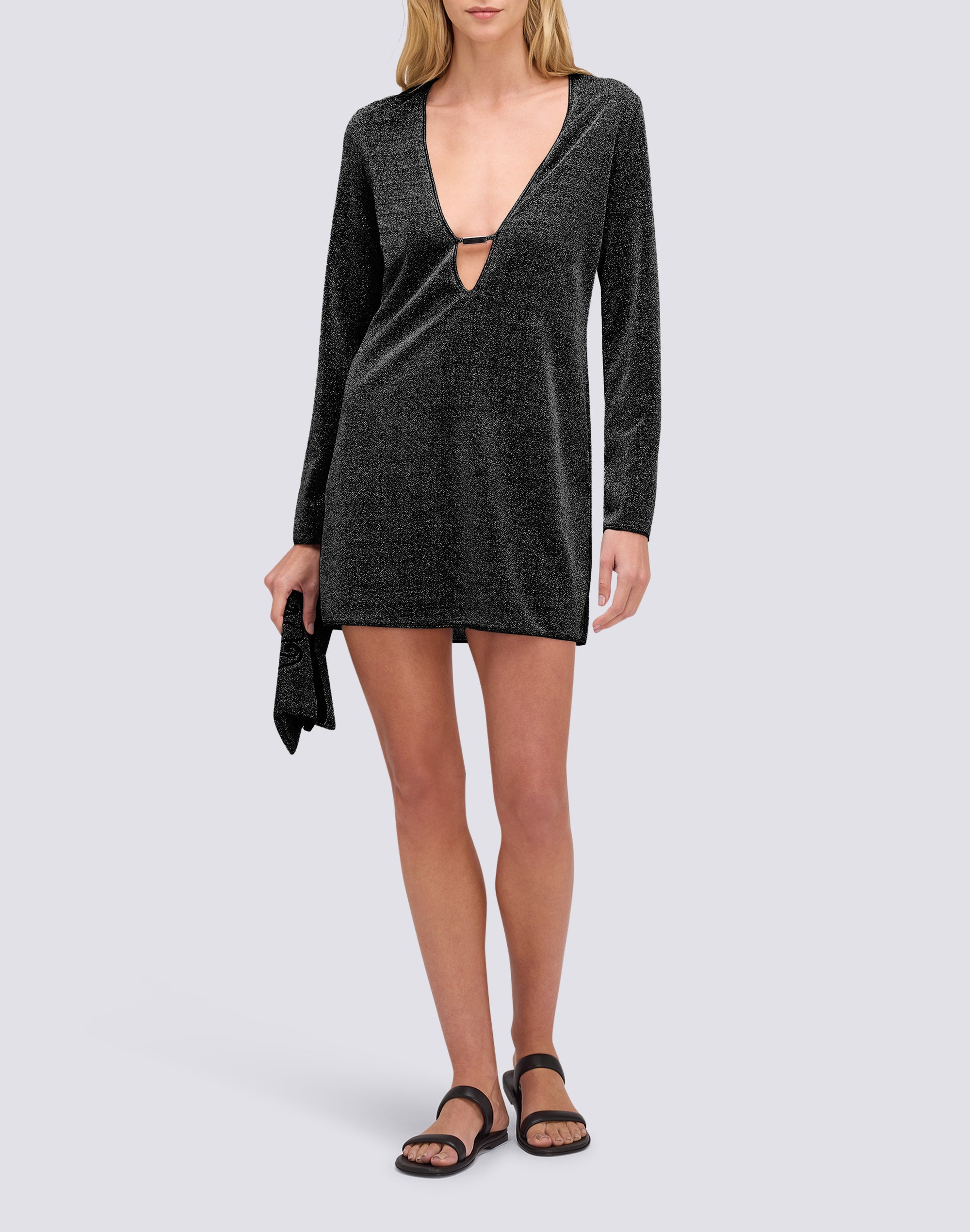 sundek-goldenwave-abito-corto-donna-lurex-scollo-profondo image 4