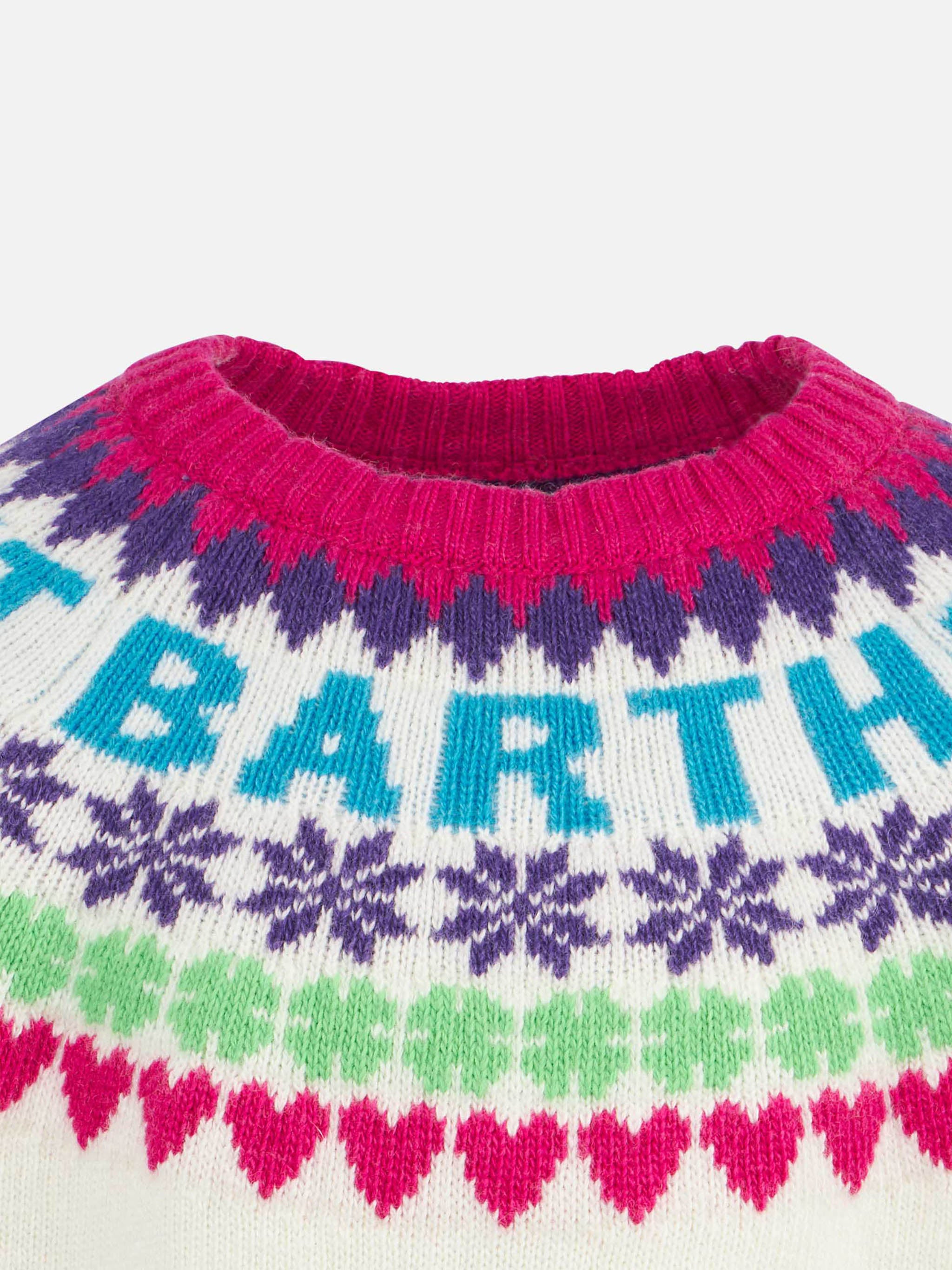 mc2-saint-barth-maglione-girocollo-fair-isle-cuori-bianco-bambina image 2