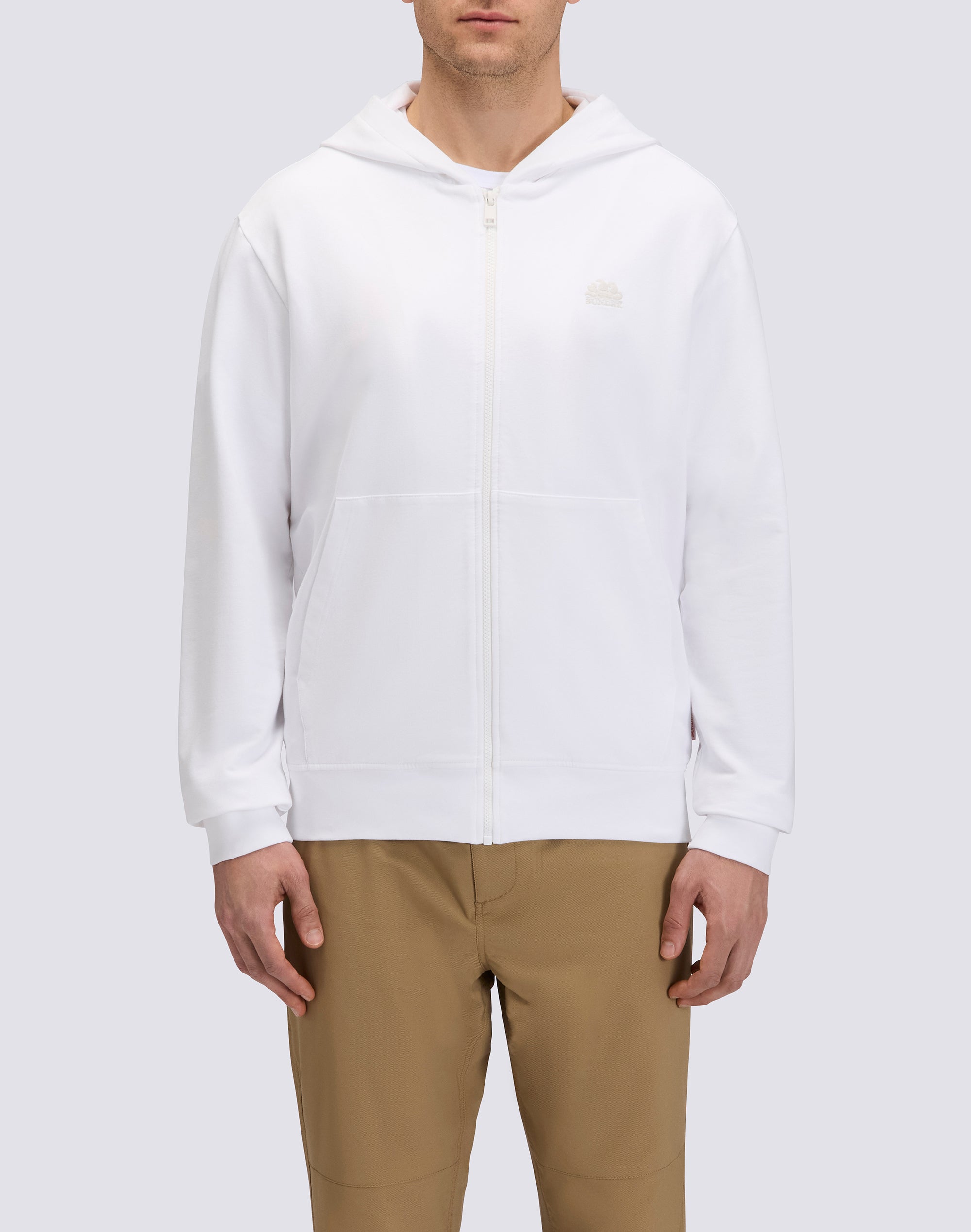 sundek-m432jhf9500-felpa-uomo-full-zip-con-cappuccio-in-cotone-degarzato image 1