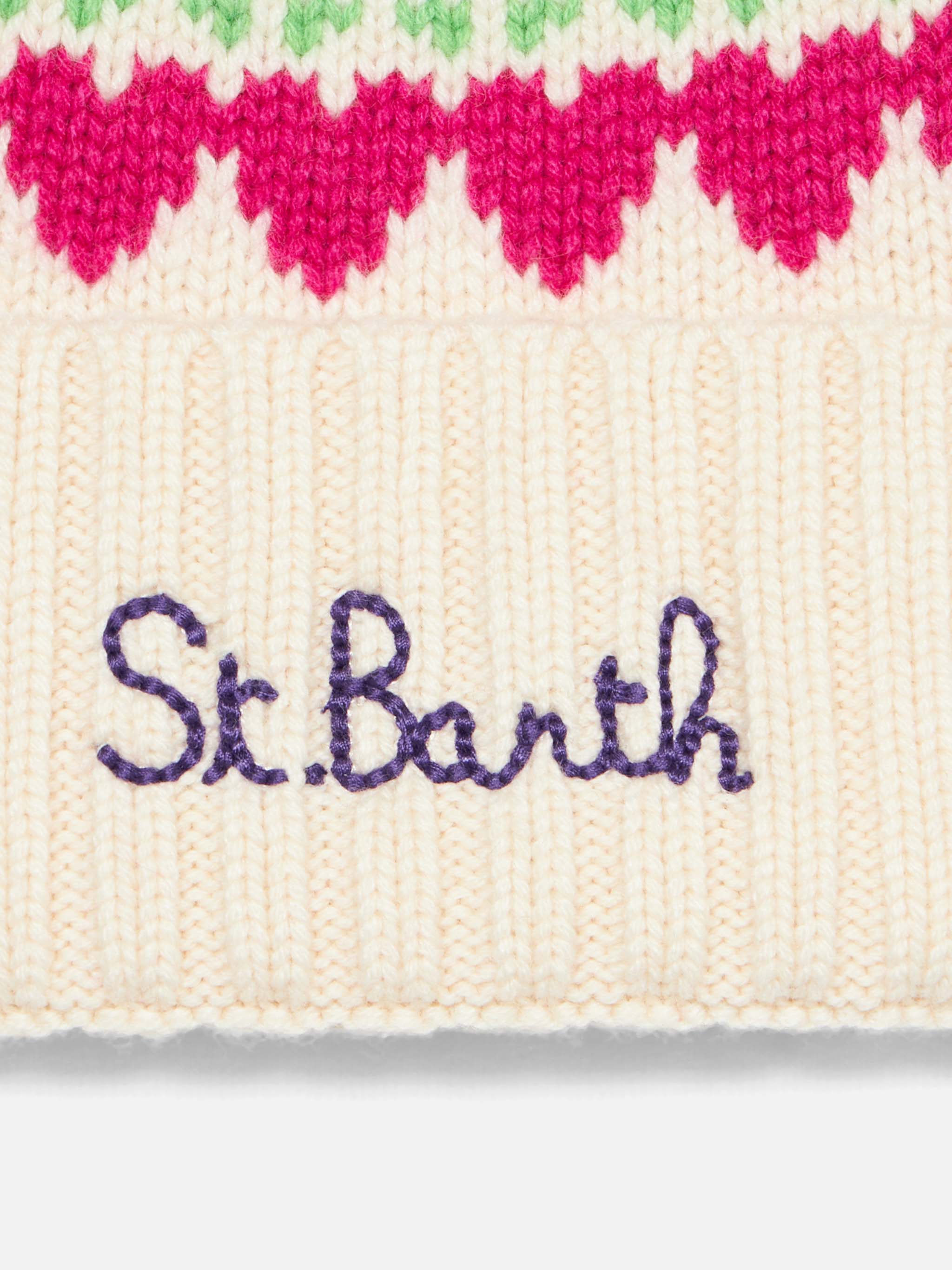 mc2-saint-barth-wengen-cappello-in-maglia-bianco-con-motivo-jacquard-cuori image 2