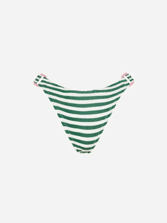 slip-bikini-mc2-saint-barth-ever-in-crinkle-elasticizzato-a-righe-verde-e-bianco image 1