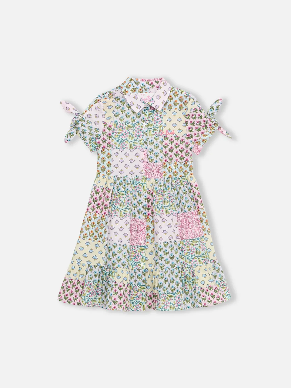 mc2-saint-barth-queenie-abito-bambina-cotone-stampa-floreale image 1