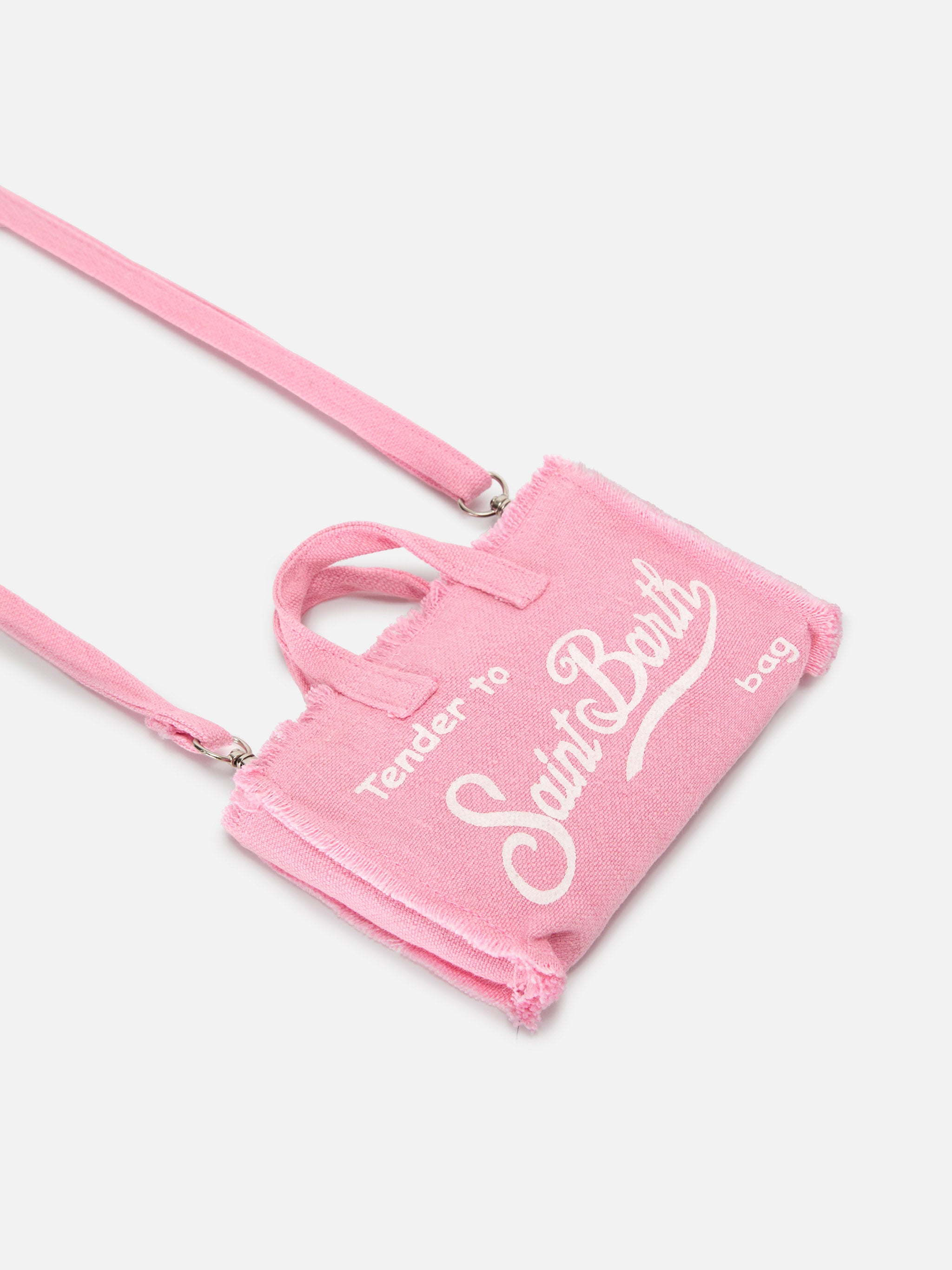 mc2-saint-barth-phone-micro-borsa-mini-in-lino-rosa-con-logo-a-contrasto image 3