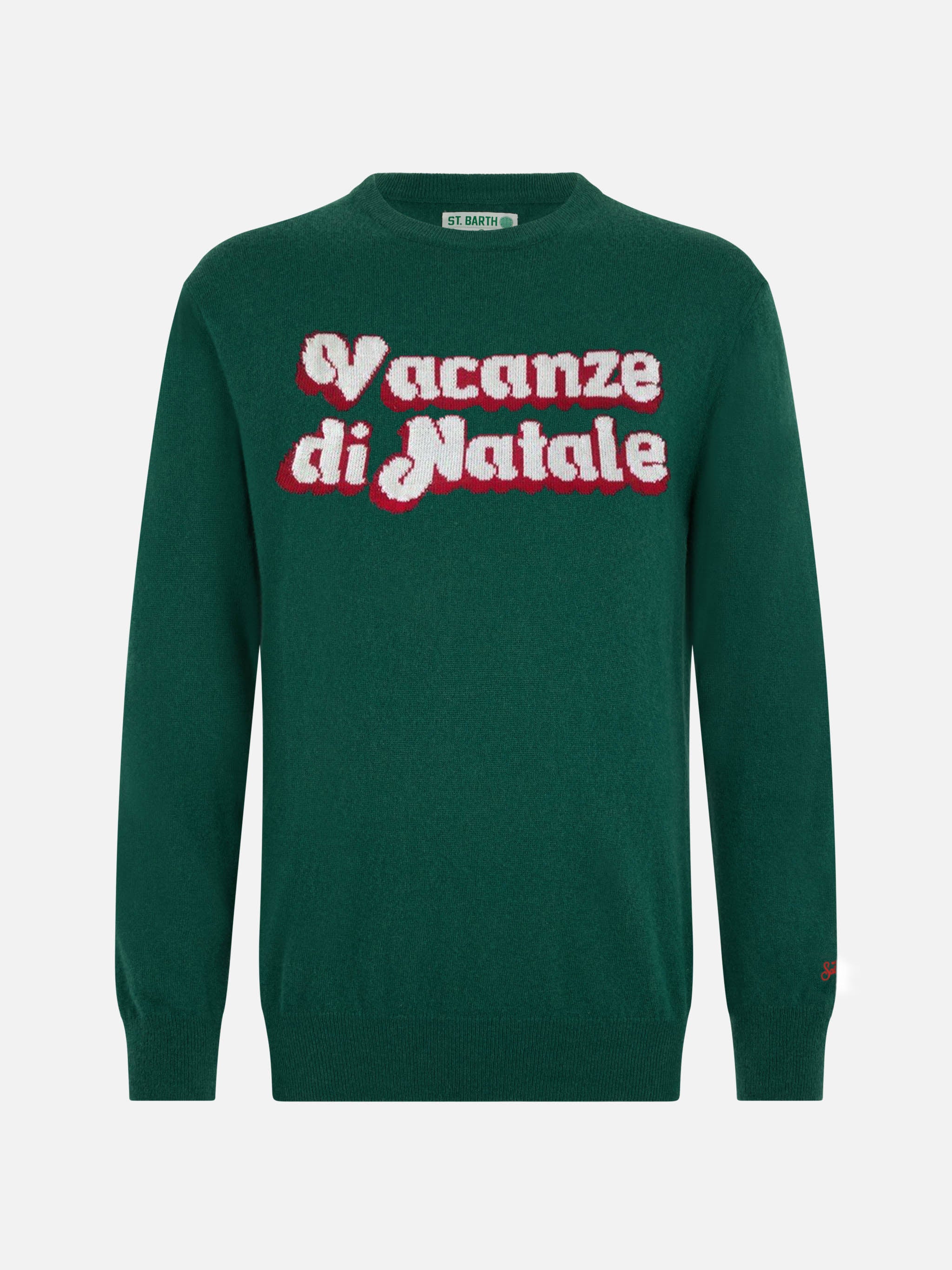 mc2-saint-barth-heron-girocollo-verde-con-jacquard-vacanze-di-natale image 3
