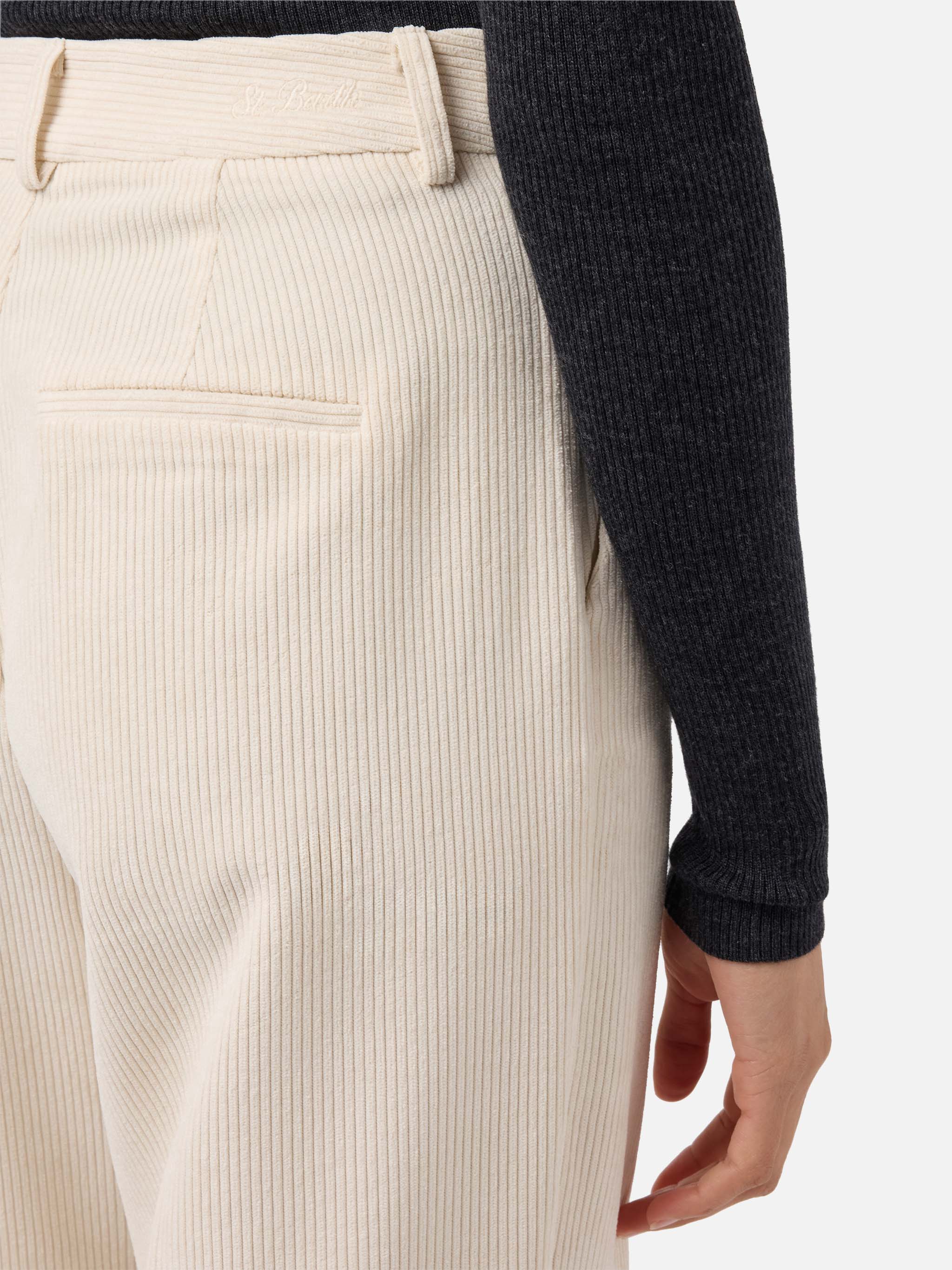 mc2-saint-barth-pantaloni-rebella-a-gamba-ampia-in-corduroy-bianco-crema image 3