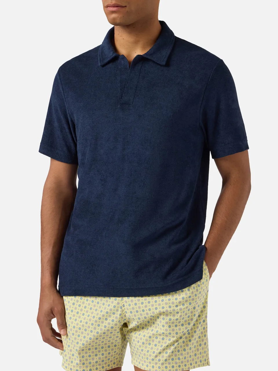 mc2-saint-barth-jeremy-polo-uomo-in-cotone-spugna-blu-navy image 1