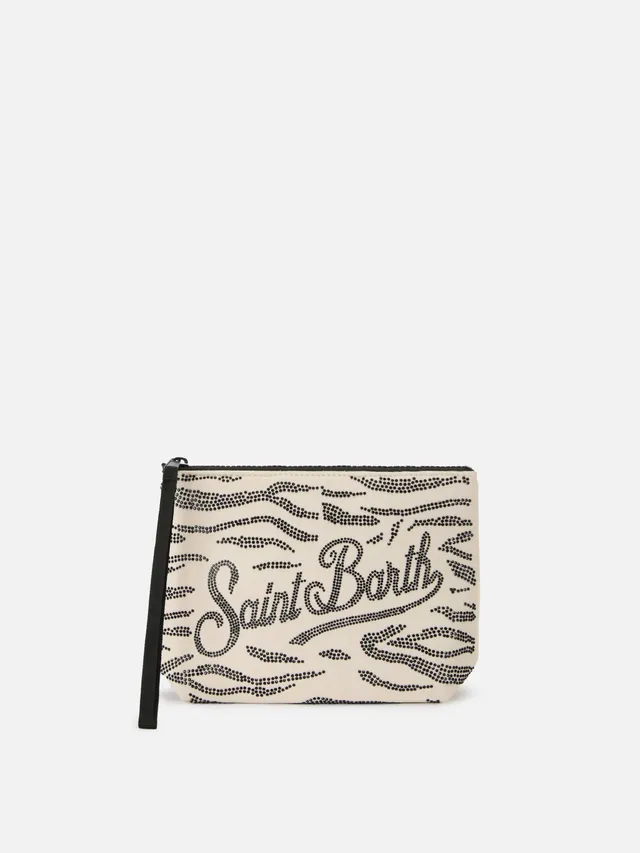 mc2-saint-barth-aline-pochette-scuba-zebrata-con-strass image 1
