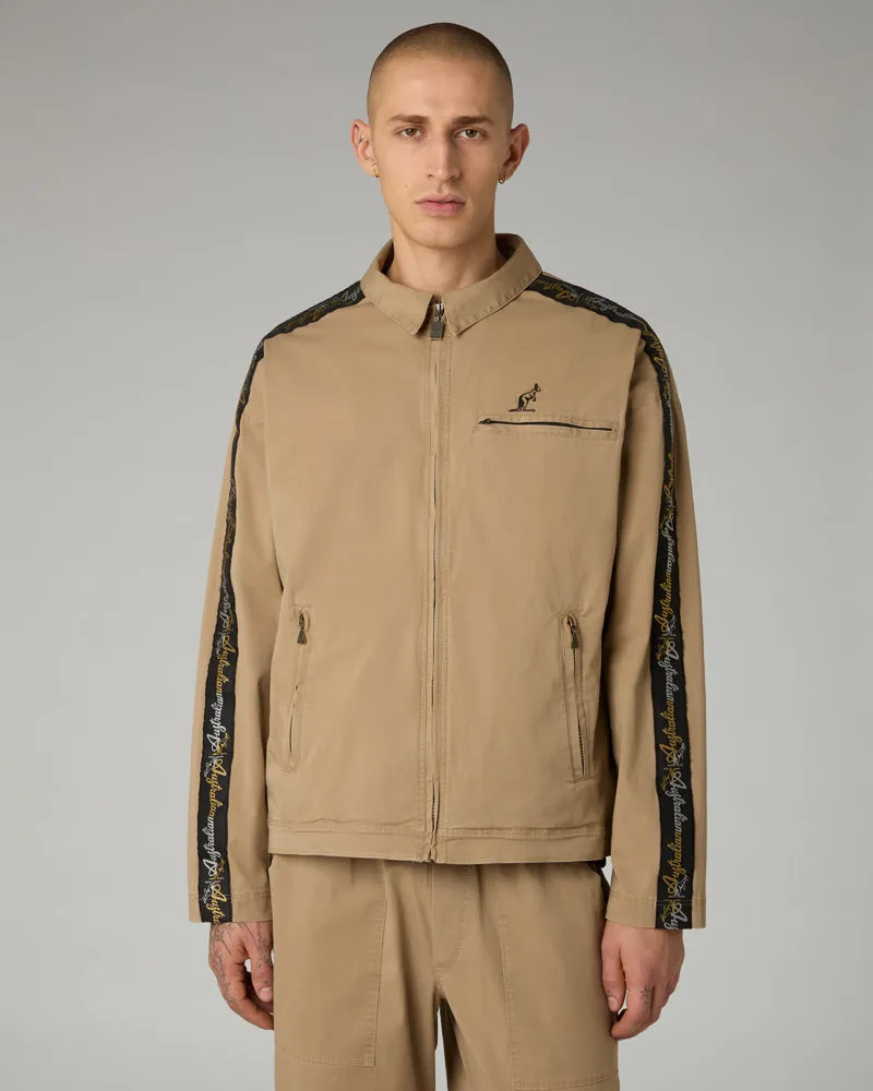 australian-tape-giacca-in-cotton-twill-caramello-con-banda-lux image 1