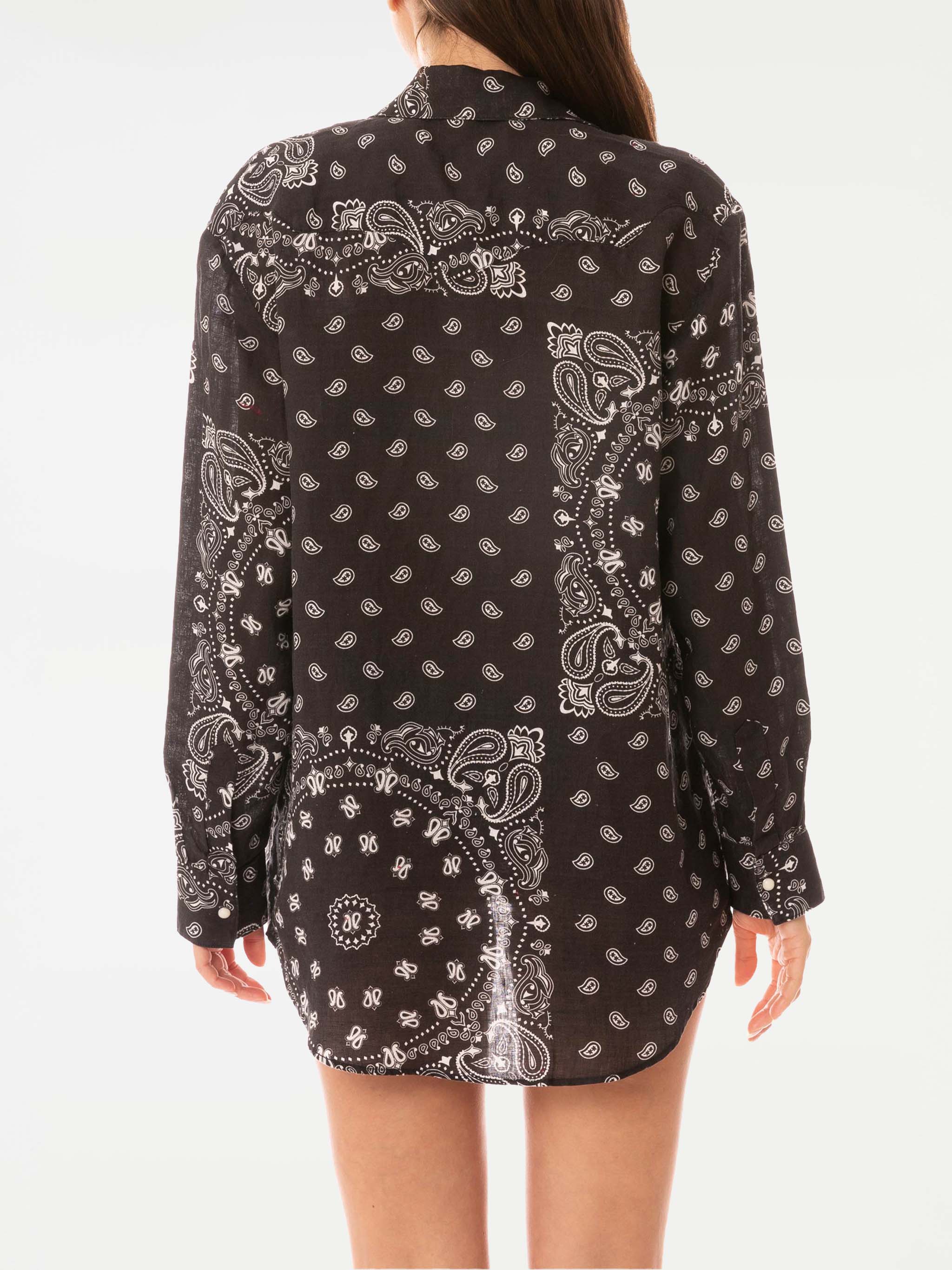 mc2-saint-barth-camicia-donna-alodie-tex-lino-nero-con-profili-bianchi image 2