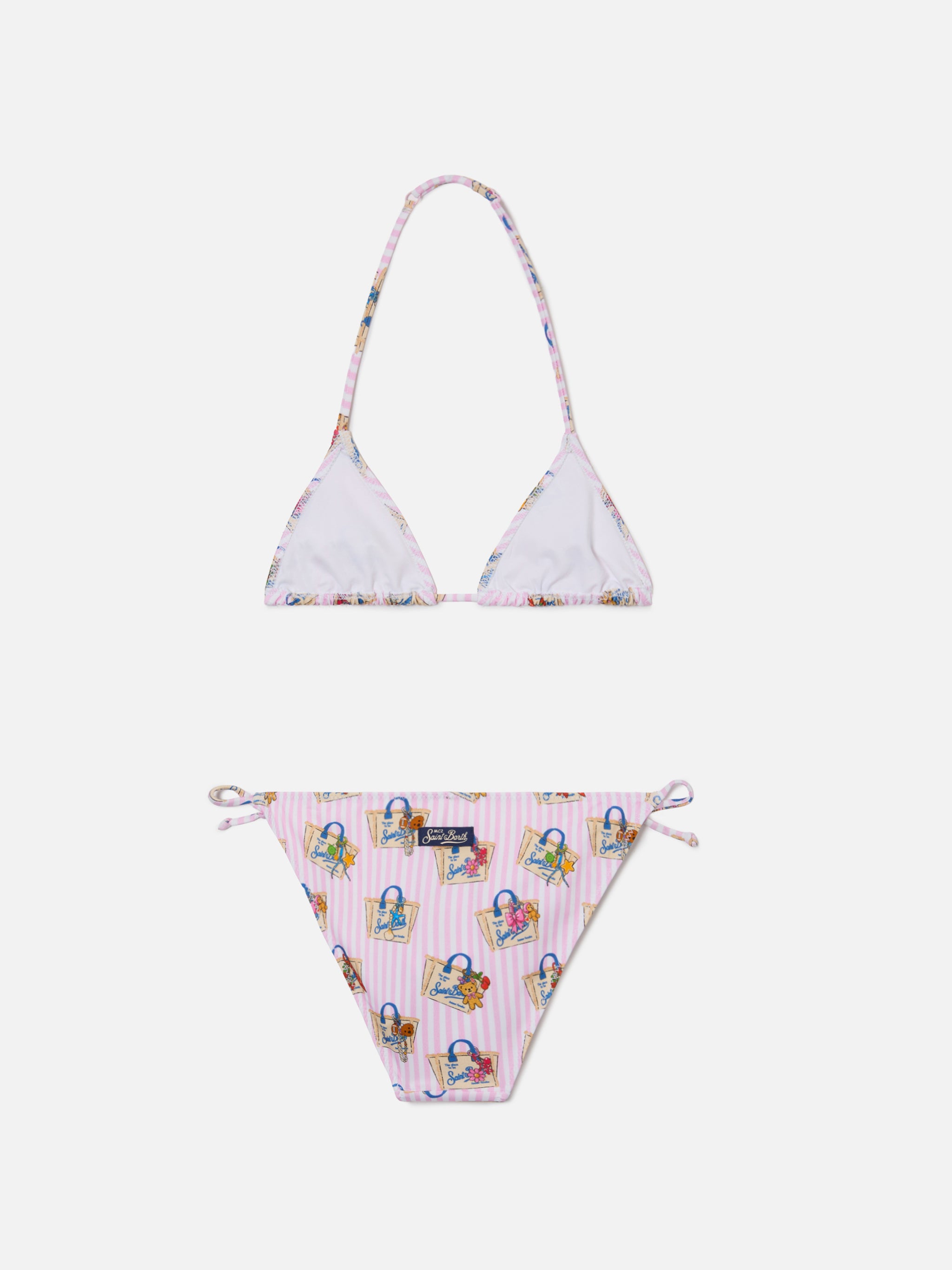mc2-saint-barth-holly-bikini-bambina-righe-rosa-stampa-funny image 2