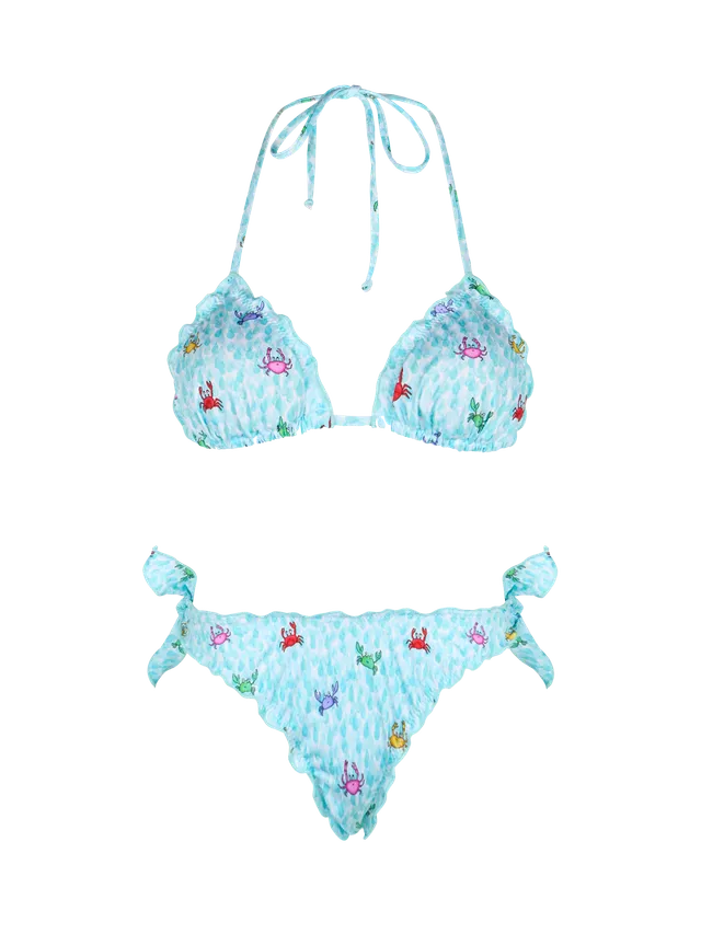 mc2-saint-barth-bikini-donna-sarius-triangolo-stampa-granchio-multicolor image 1