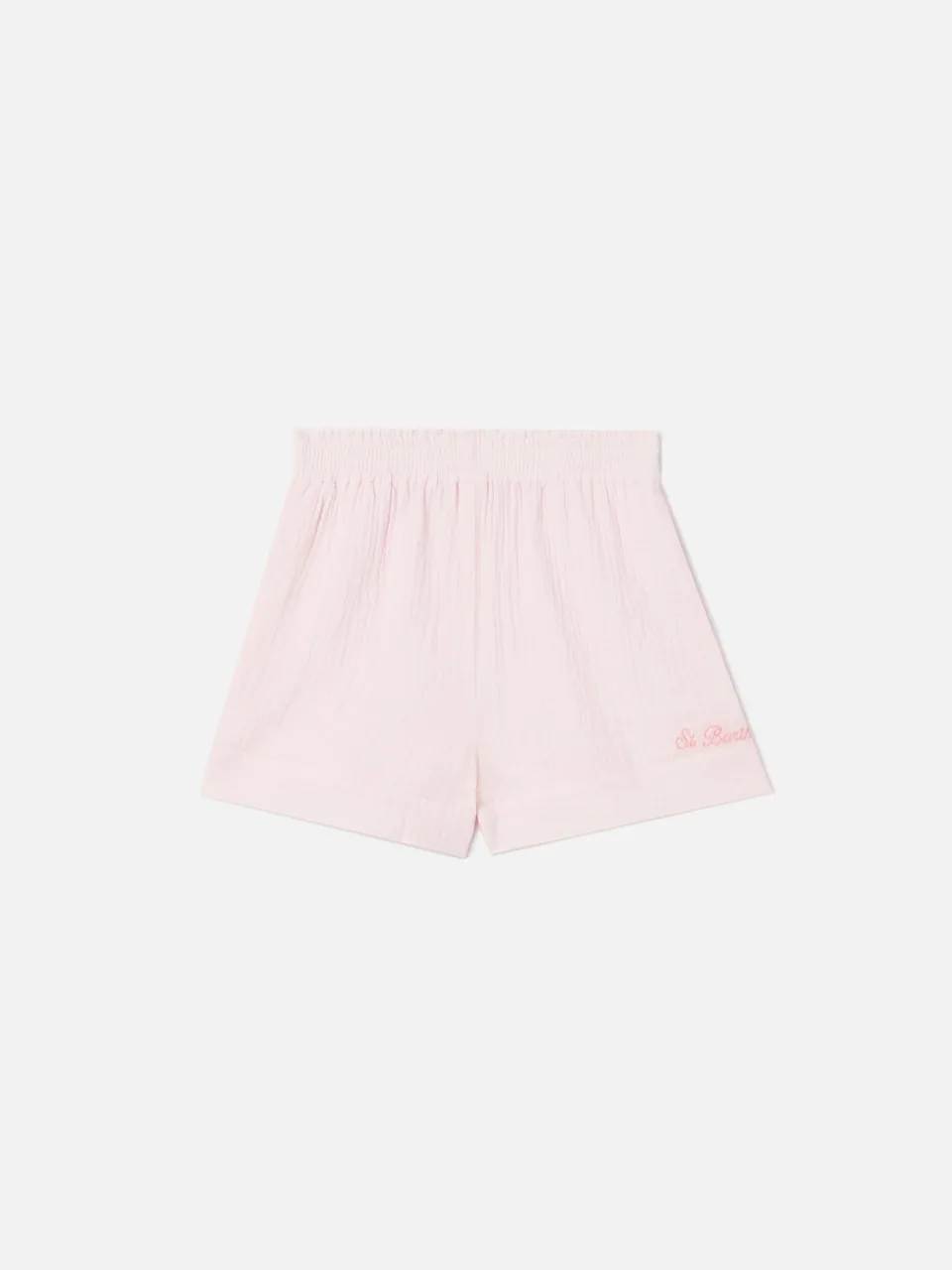 short-meave-jr-mc2-saint-barth-in-mussola-di-cotone-rosa-per-bambina image 1