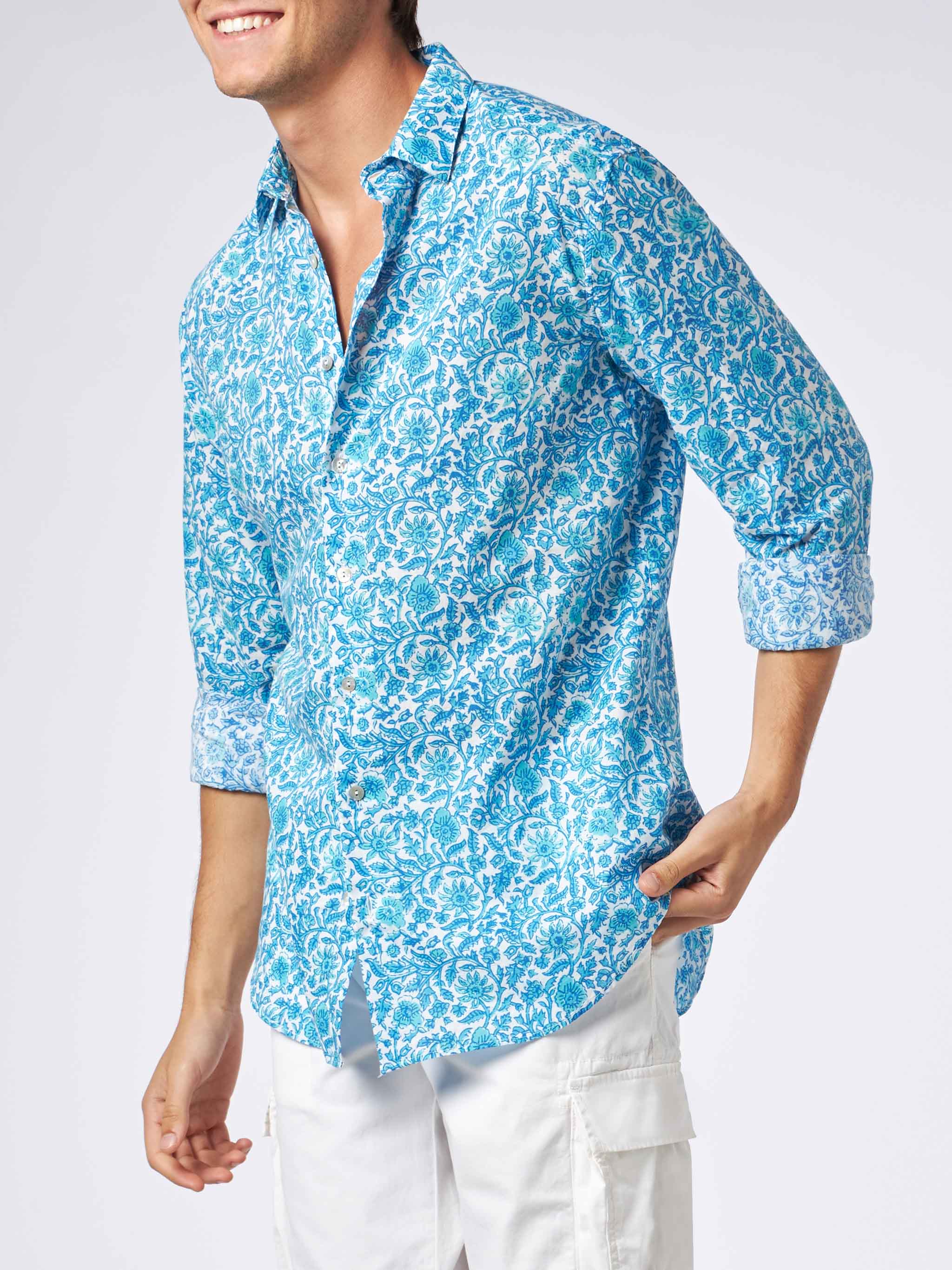 mc2-saint-barth-sikelia-camicia-uomo-in-mussola-di-cotone-stampa-fiori-bianca image 1