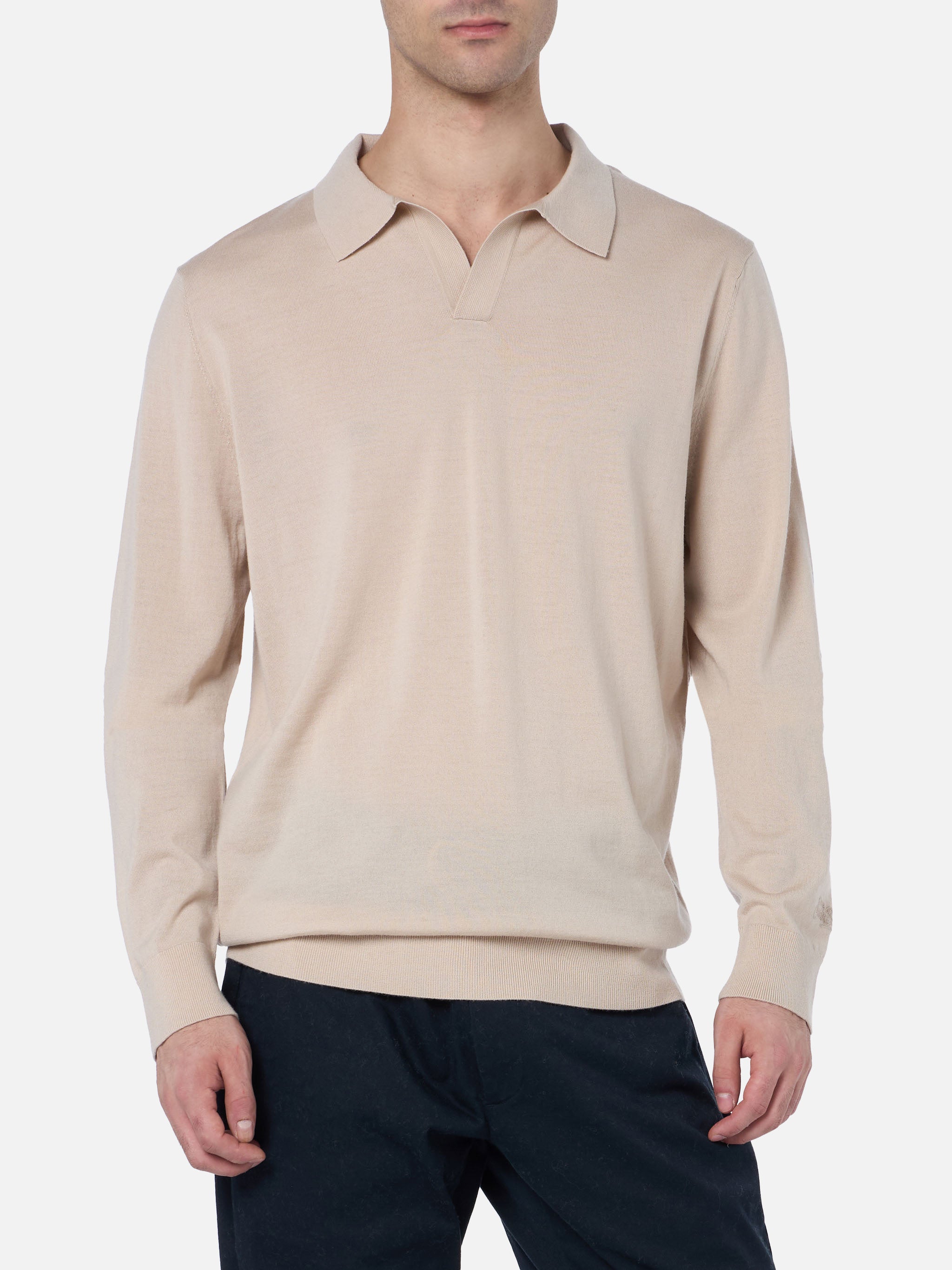 mc2-saint-barth-covent-polo-uomo-100-lana-merino-beige image 1