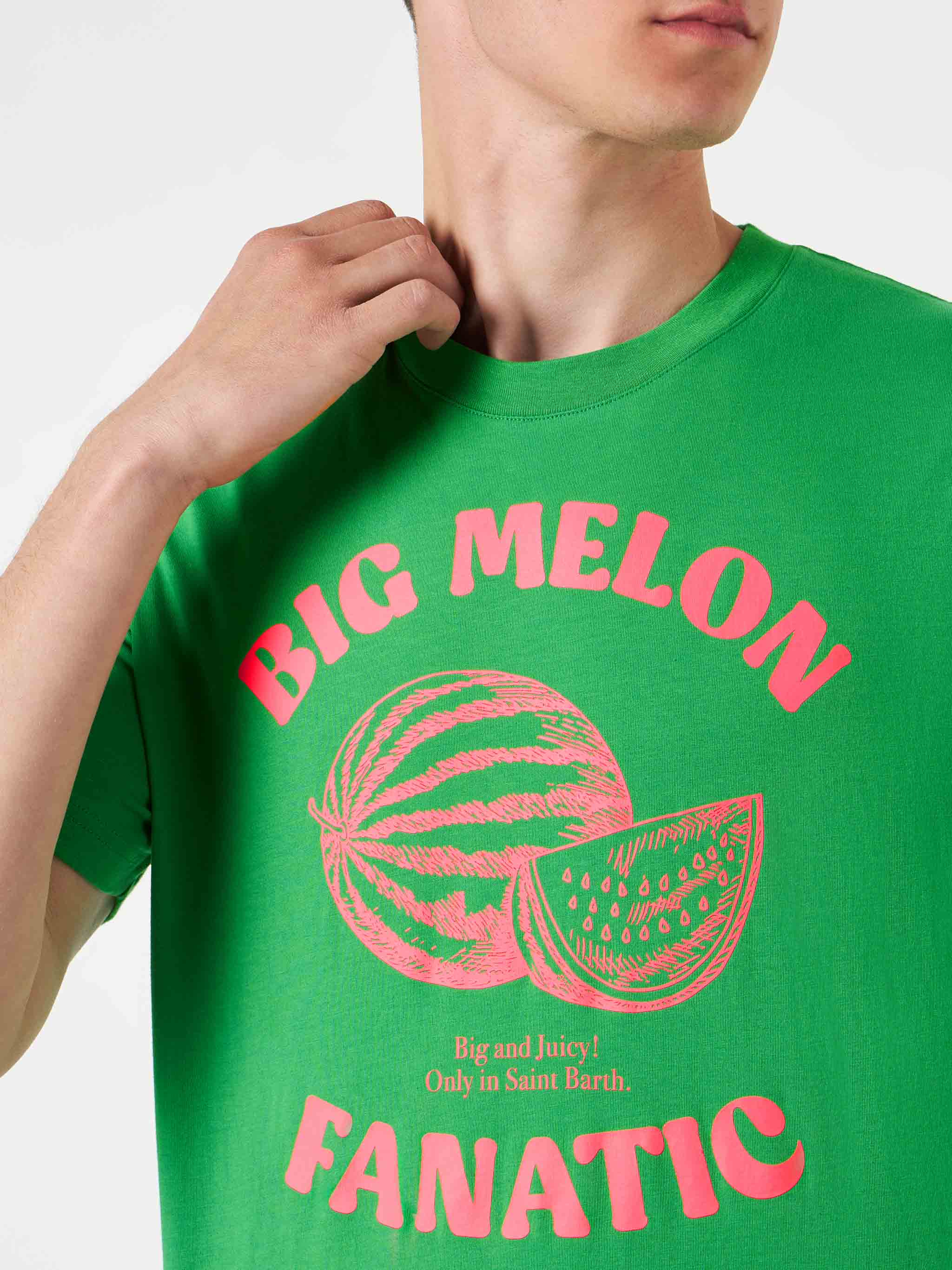 mc2-saint-barth-t-shirt-uomo-big-melon-fanatic-verde-cotone image 3