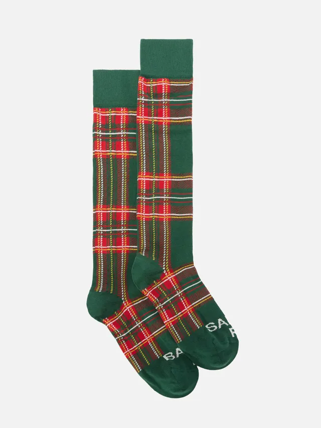 mc2-saint-barth-calze-sox-misto-cotone-jacquard-tartan-verde image 1