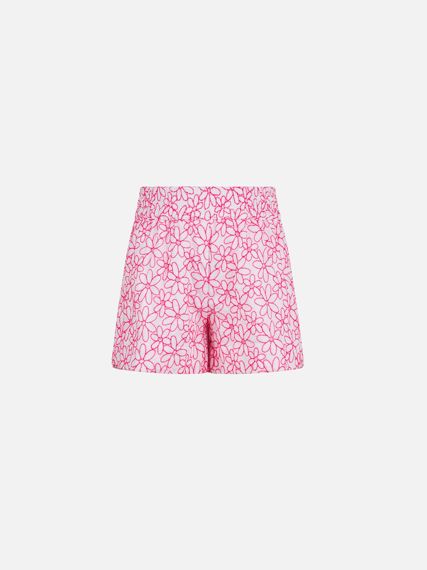 mc2-saint-barth-pantaloncini-da-bambina-in-cotone-con-ricamo-margherite-bianco-m image 1