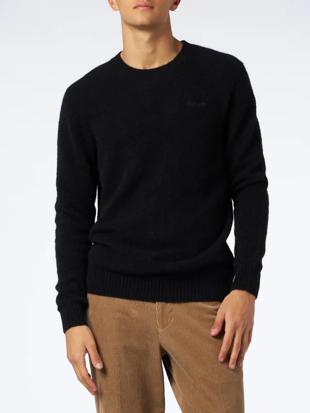 mc2-saint-barth-heron-maglione-uomo-girocollo-nero-alpaca-stretch image 1