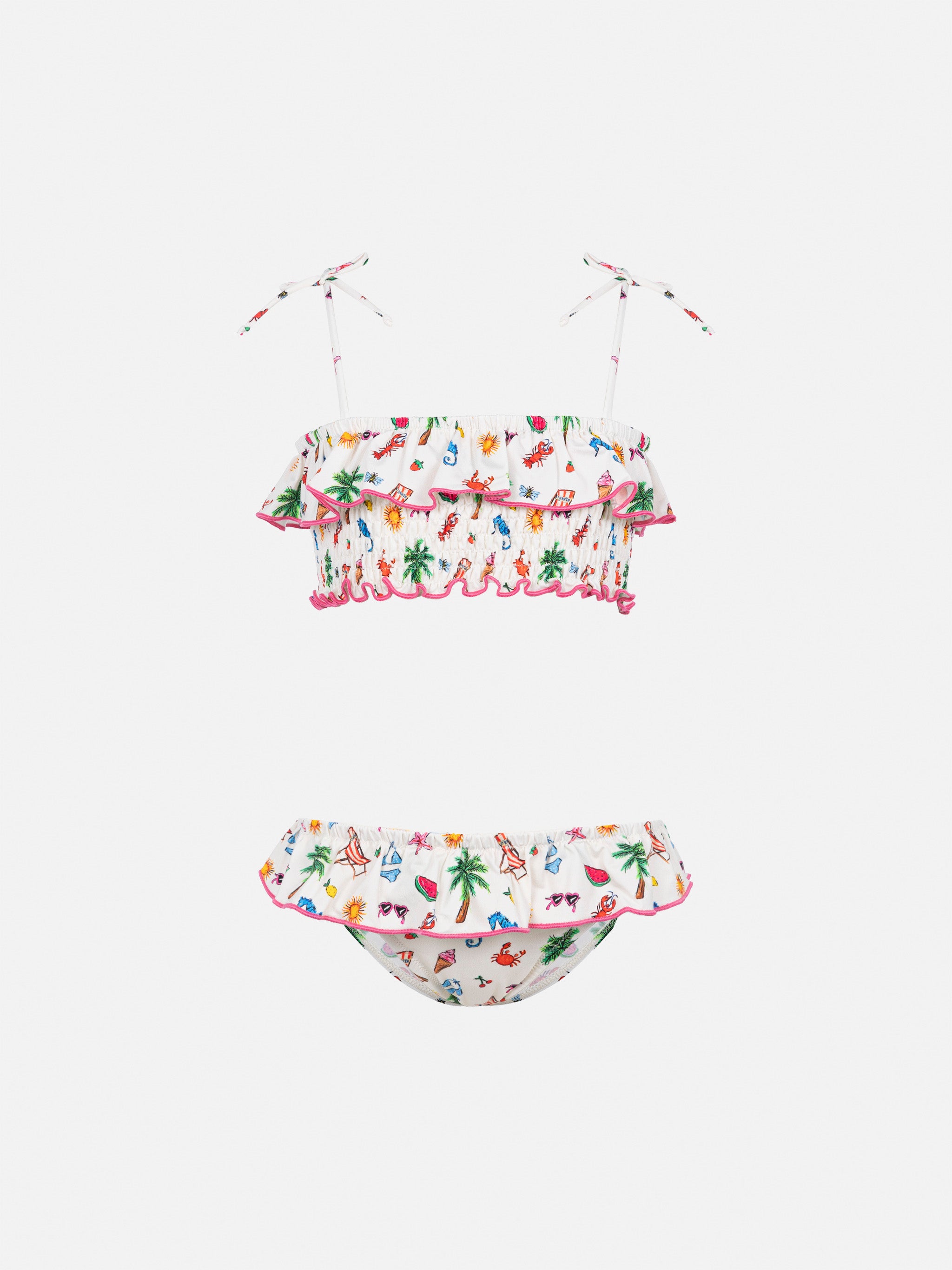 mc2-saint-barth-bikini-melie-bambina-bralette-summer-sketch-con-smock-e-volant image 1