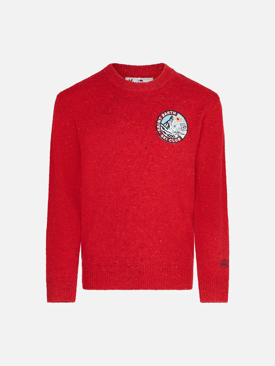 maglione-girocollo-bambino-mc2-saint-barth-rosso-con-patch-logo image 1