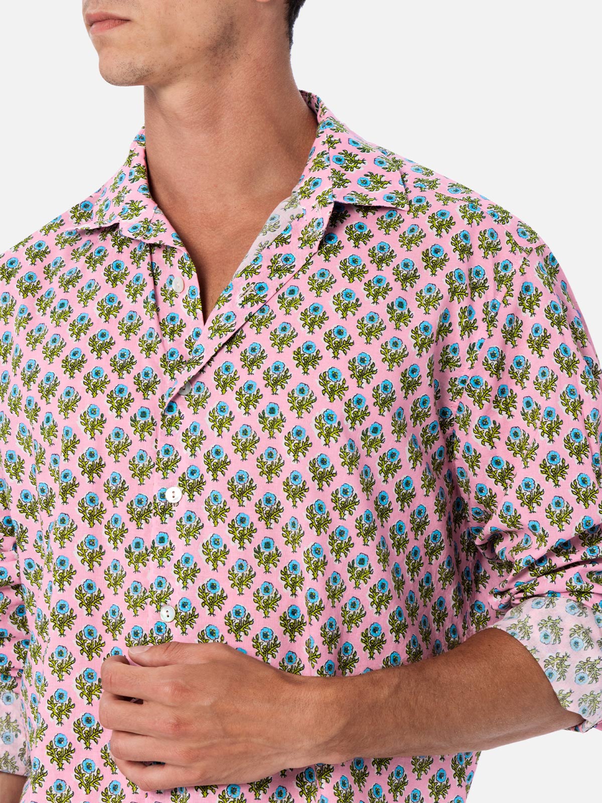 mc2-saint-barth-camicia-sikelia-donna-in-cotone-mussola-stampa-fiori-multicolor image 2