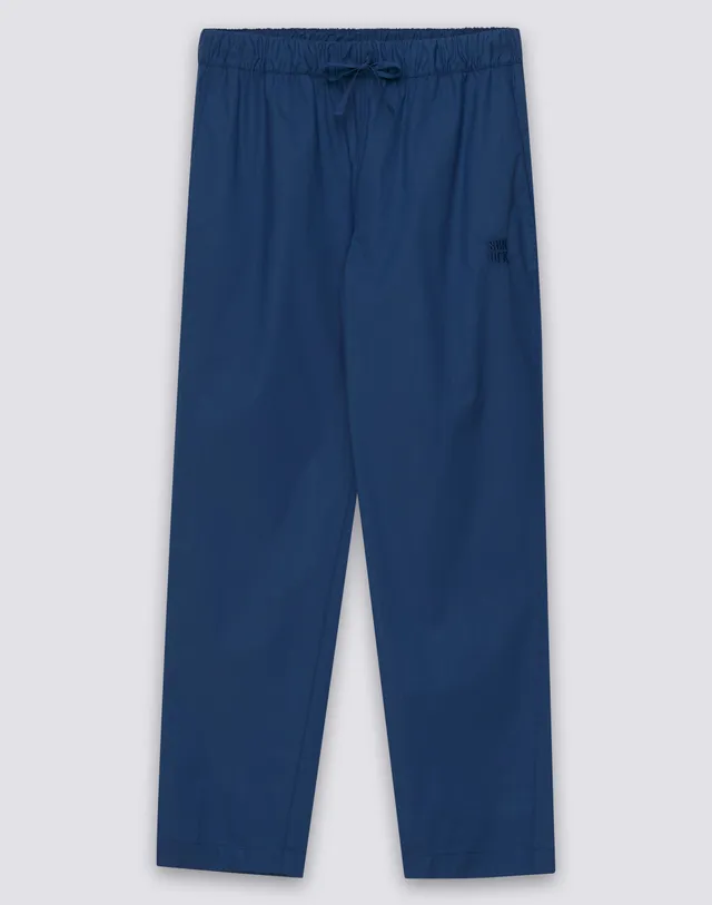 sundek-pantaloni-donna-a-sigaretta-in-cotone-popeline-con-vita-elasticizzata image 1
