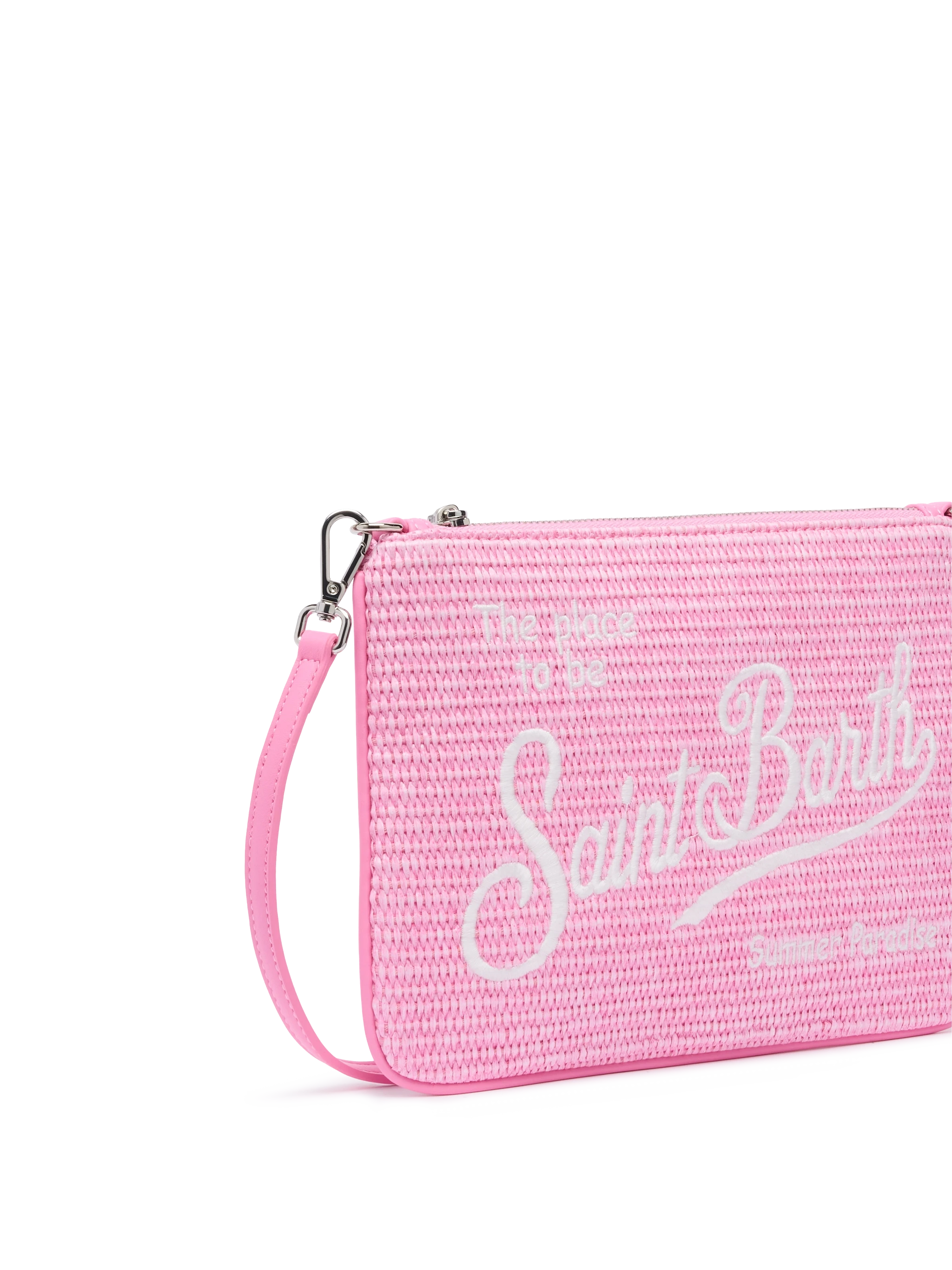 mc2-saint-barth-parisienne-pouch-rosa-effetto-paglia-con-tracolla image 3
