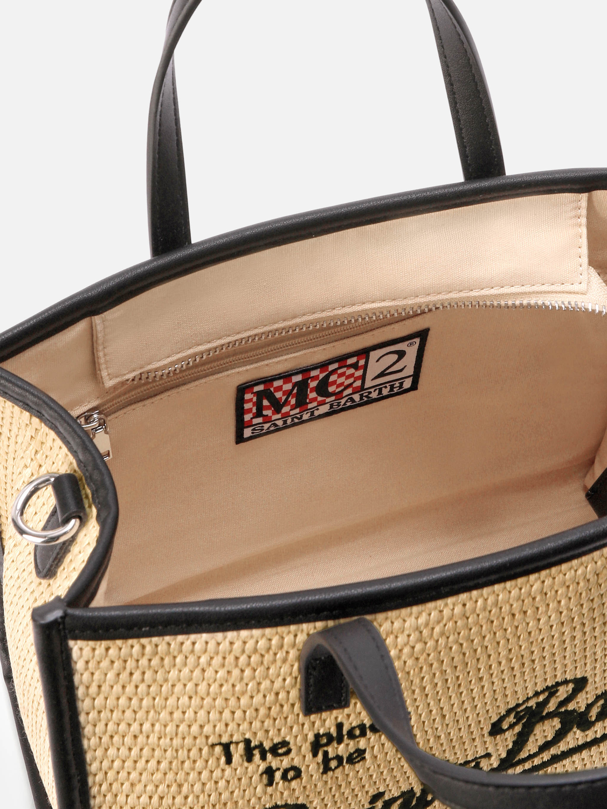 mc2-saint-barth-vivian-medium-borsa-effetto-raffia-beige-con-logo-nero image 5