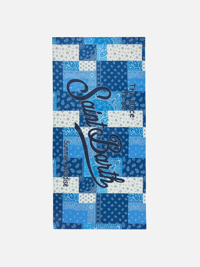 mc2-saint-barth-aidan-telo-mare-in-microfibra-blu-con-stampa-foulard image 1