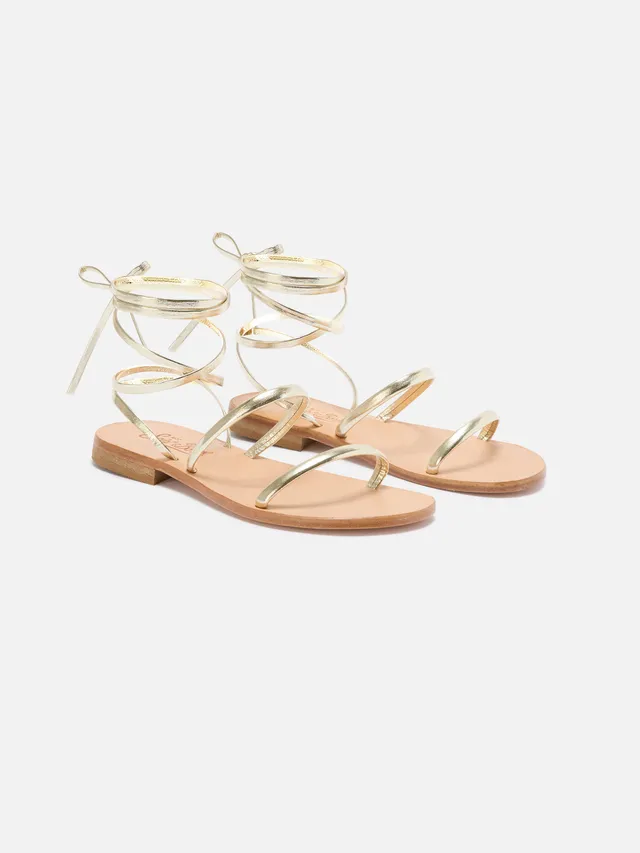 infradito-essentials-mc2-saint-barth-in-vera-pelle-laminata-oro image 1