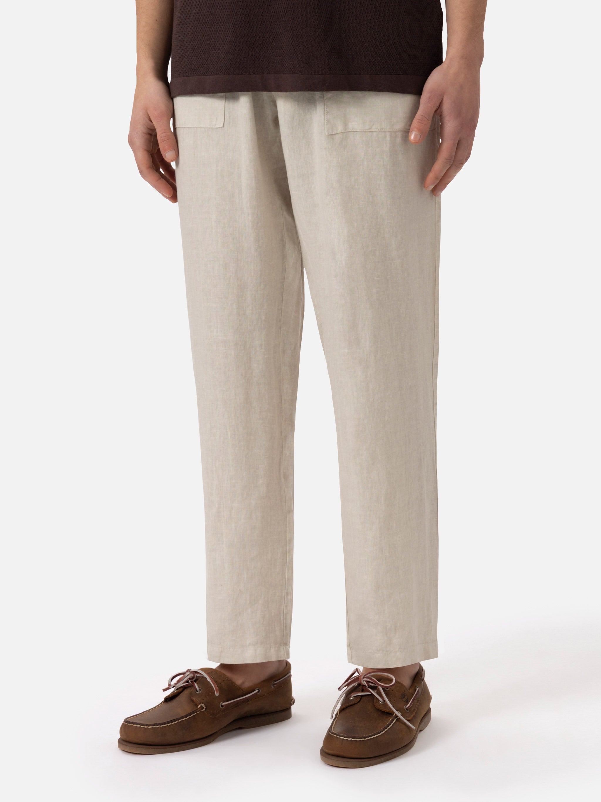 mc2-saint-barth-pantalone-uomo-in-lino-100-bianco-sporco-calais-vita-elasticizza image 1