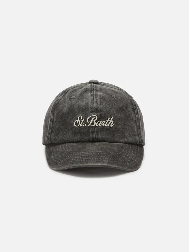mc2-saint-barth-cappellino-davis-cappello-con-visiera-in-cotone-grigio-scuro-log image 1