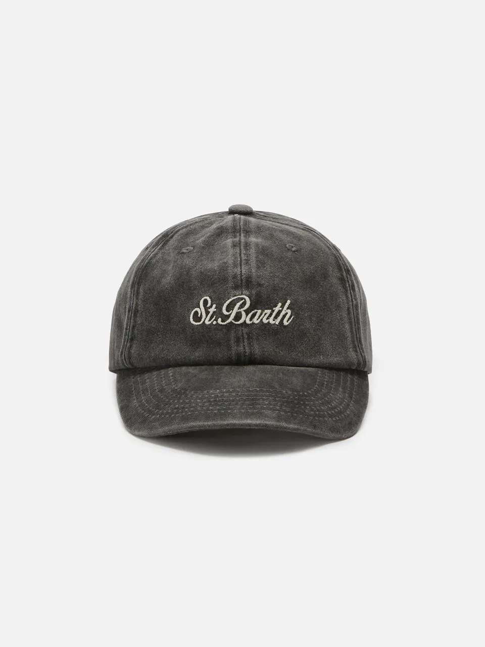 mc2-saint-barth-cappellino-davis-cappello-con-visiera-in-cotone-grigio-scuro-log image 1