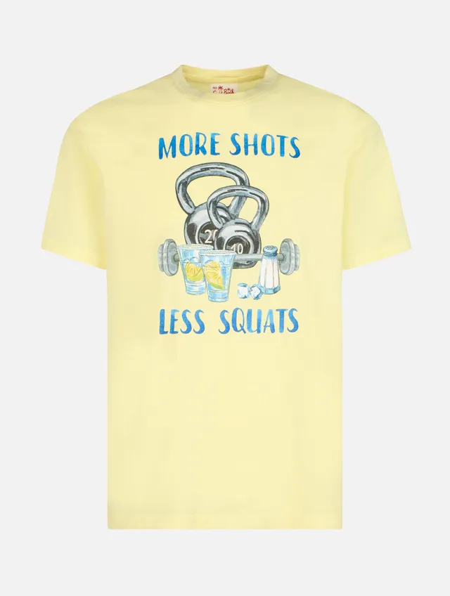 mc2-saint-barth-t-shirt-uomo-more-shots-less-squats-in-cotone-giallo image 1