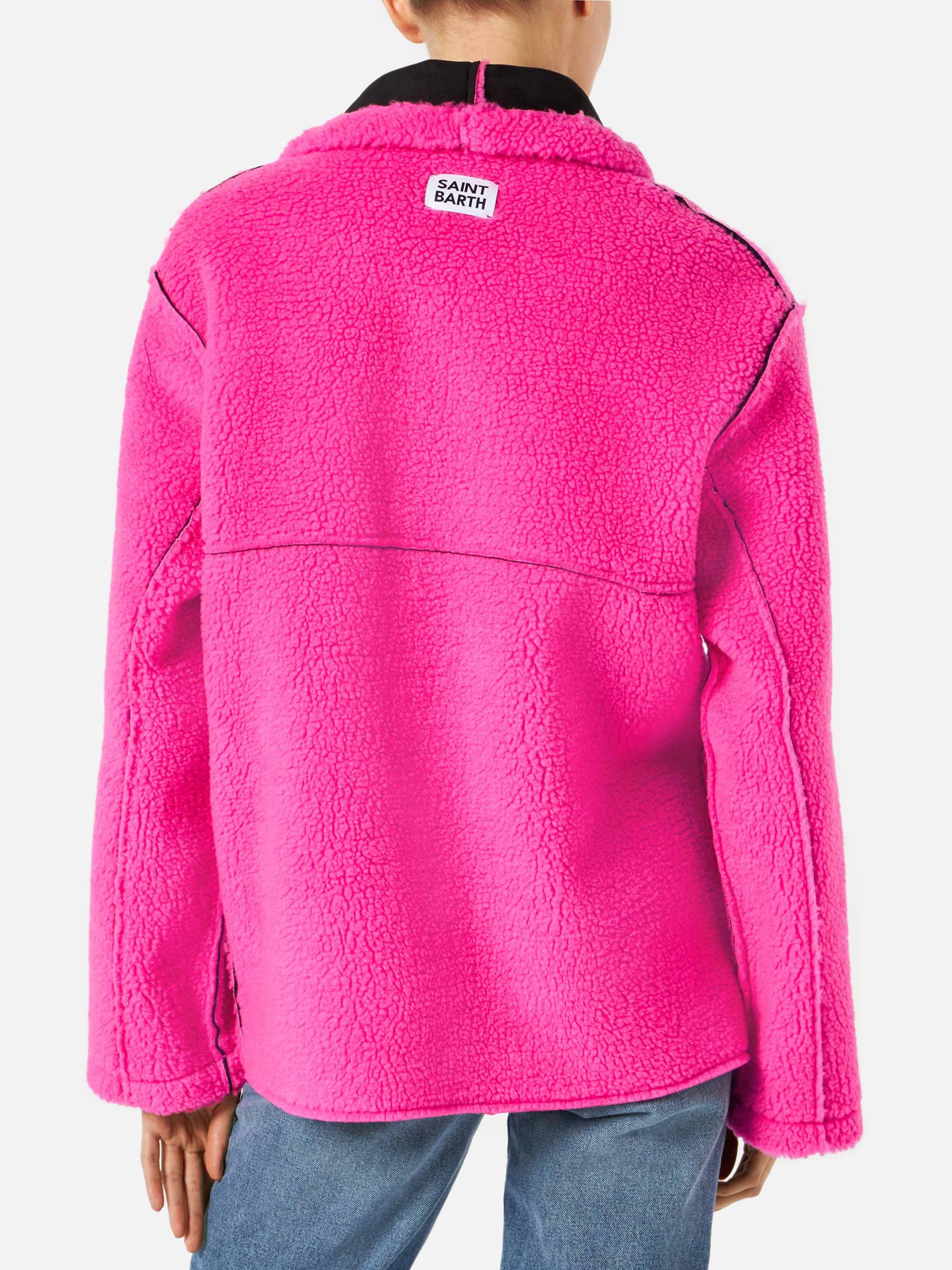 cappotto-dorys-mc2-saint-barth-in-shearling-sintetico-reversibile-nero-e-fucsia- image 4